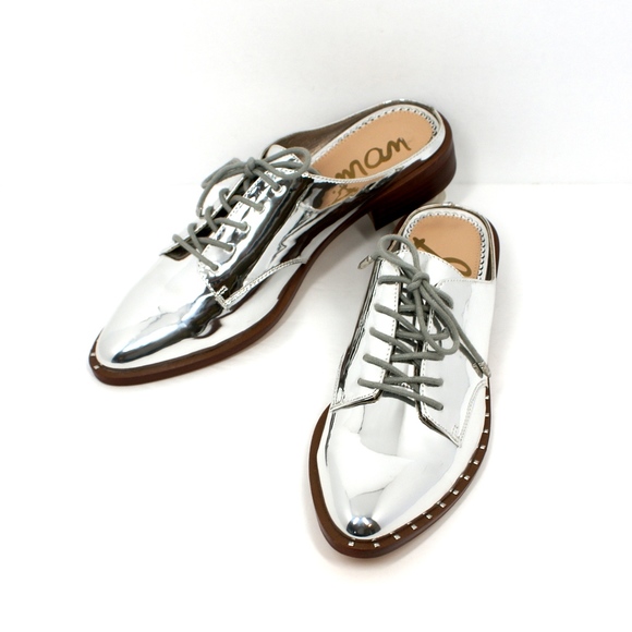 Sam Edelman Shoes - NEW Sam Edelman Lowell Oxford Mules Chrome Silver